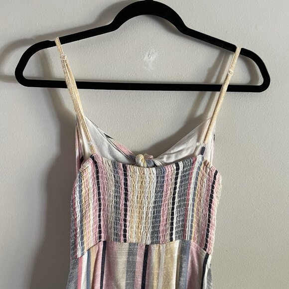 Majorelle Women S Multicolor Stripe Beach Cutout Tie Front Seashell Midi Dress - Picture 13 of 13